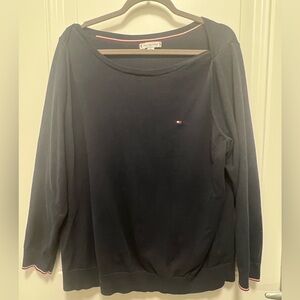 Tommy Hilfiger Navy Boat Neck Lightweight Sweater
